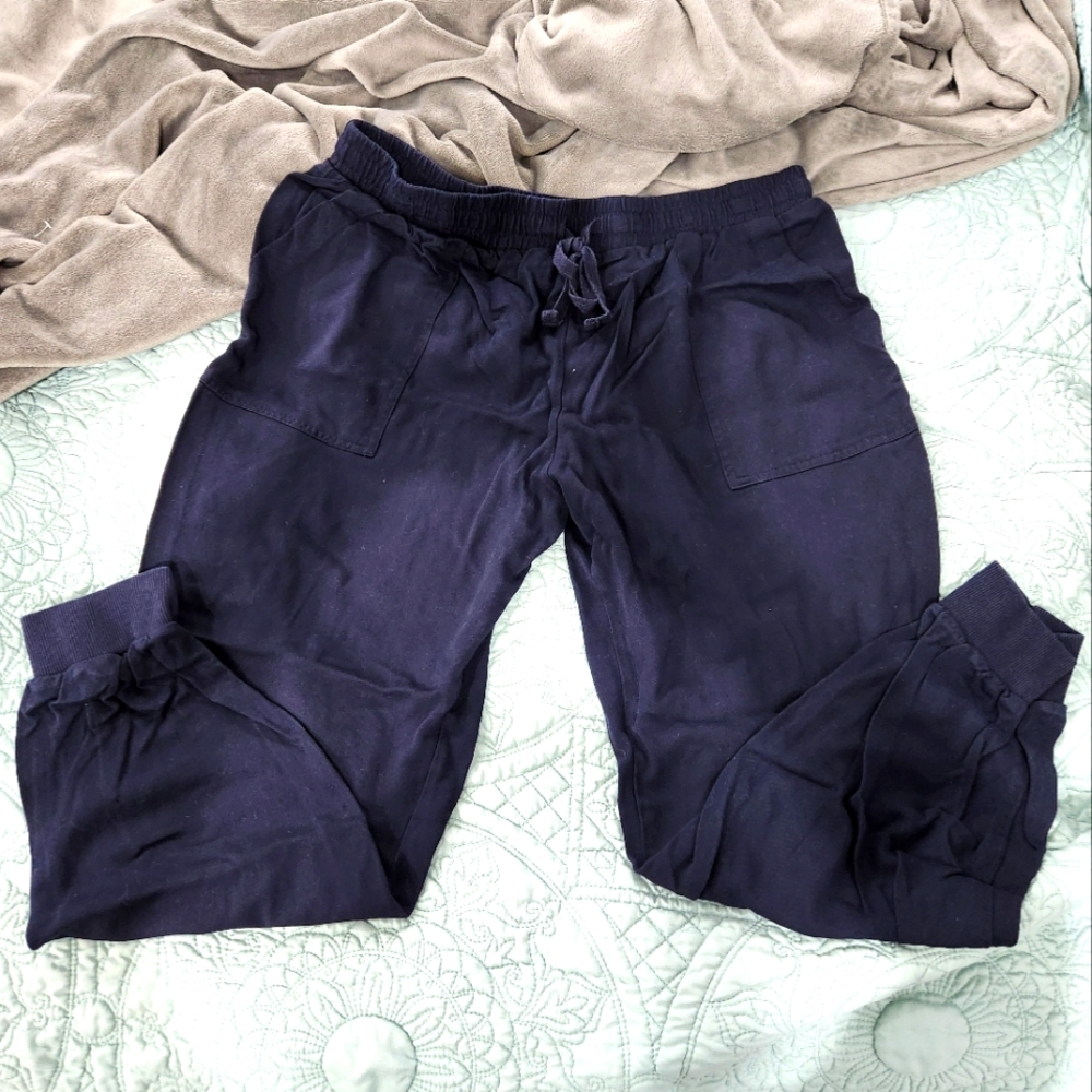 Black rayon joggers